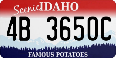 ID license plate 4B3650C