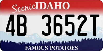 ID license plate 4B3652T