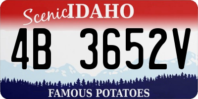 ID license plate 4B3652V