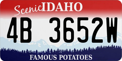 ID license plate 4B3652W