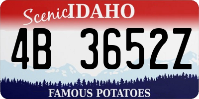 ID license plate 4B3652Z