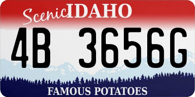 ID license plate 4B3656G