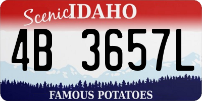 ID license plate 4B3657L