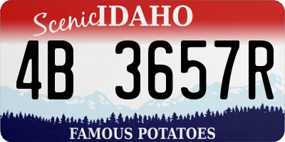ID license plate 4B3657R