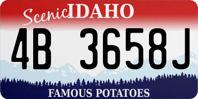 ID license plate 4B3658J