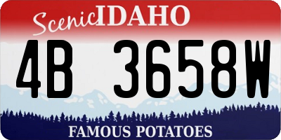 ID license plate 4B3658W
