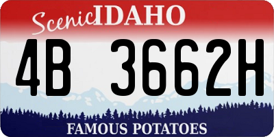 ID license plate 4B3662H