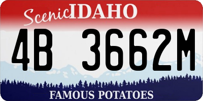 ID license plate 4B3662M