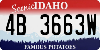 ID license plate 4B3663W