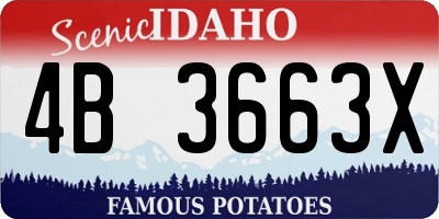 ID license plate 4B3663X