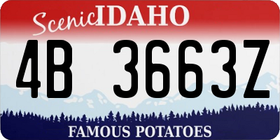 ID license plate 4B3663Z
