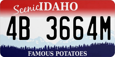 ID license plate 4B3664M