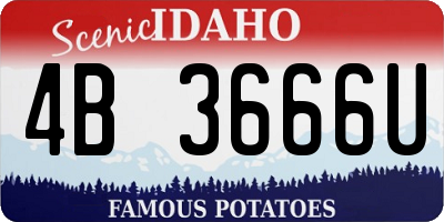 ID license plate 4B3666U