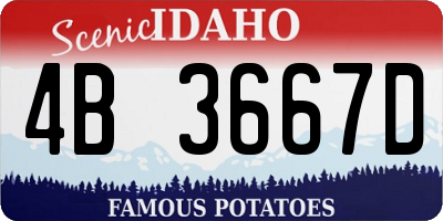 ID license plate 4B3667D
