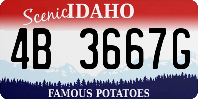 ID license plate 4B3667G