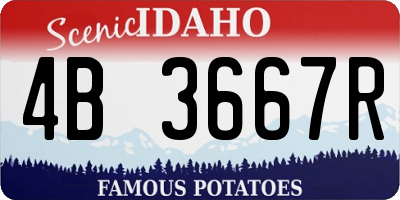 ID license plate 4B3667R