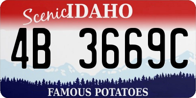 ID license plate 4B3669C