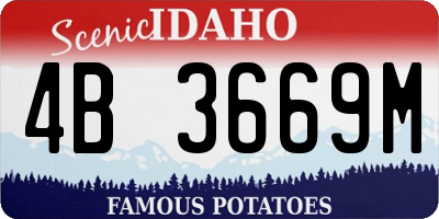 ID license plate 4B3669M