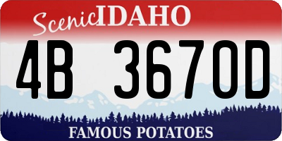 ID license plate 4B3670D