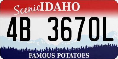 ID license plate 4B3670L