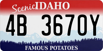 ID license plate 4B3670Y