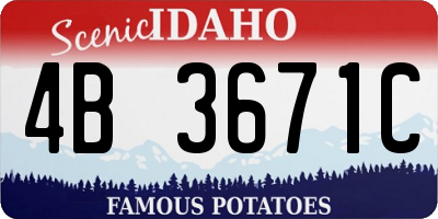 ID license plate 4B3671C