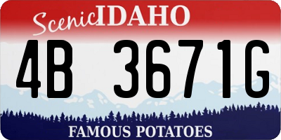 ID license plate 4B3671G