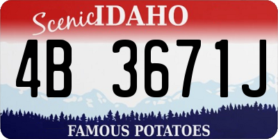 ID license plate 4B3671J