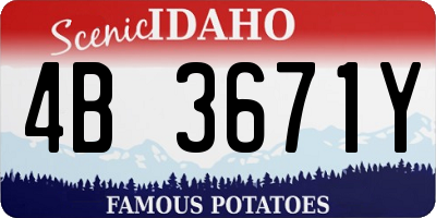 ID license plate 4B3671Y