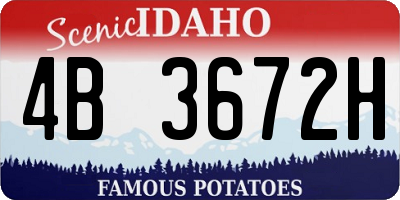 ID license plate 4B3672H