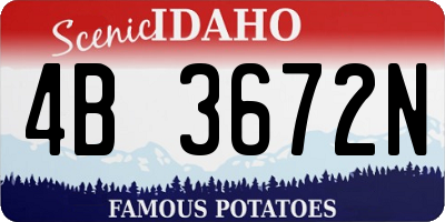 ID license plate 4B3672N