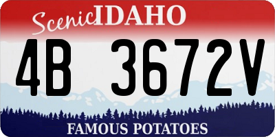 ID license plate 4B3672V
