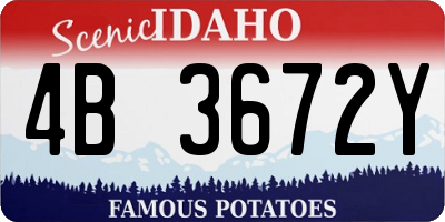 ID license plate 4B3672Y