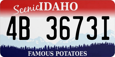 ID license plate 4B3673I