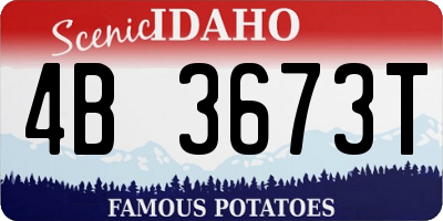 ID license plate 4B3673T