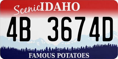 ID license plate 4B3674D