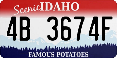 ID license plate 4B3674F