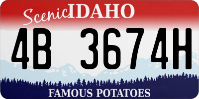 ID license plate 4B3674H