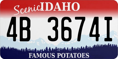 ID license plate 4B3674I