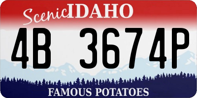 ID license plate 4B3674P