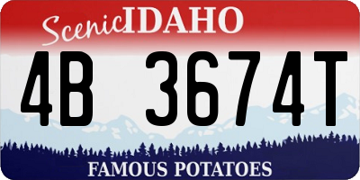 ID license plate 4B3674T