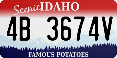 ID license plate 4B3674V