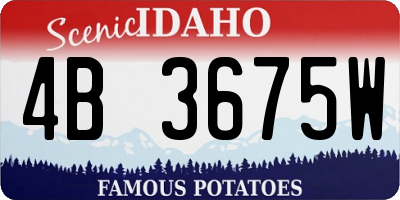 ID license plate 4B3675W