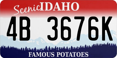 ID license plate 4B3676K