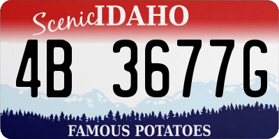 ID license plate 4B3677G