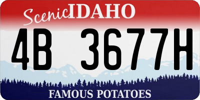 ID license plate 4B3677H