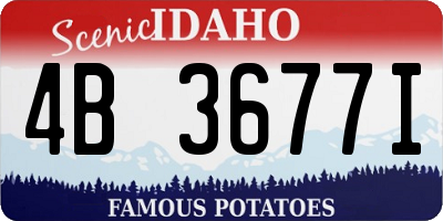 ID license plate 4B3677I