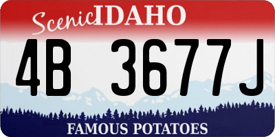 ID license plate 4B3677J