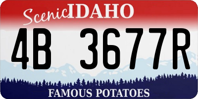 ID license plate 4B3677R