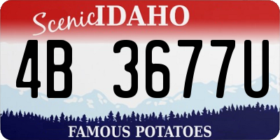 ID license plate 4B3677U